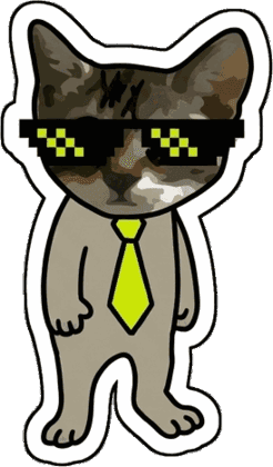 Cat in sunglasses and a tie