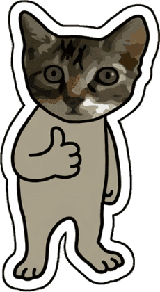Cat giving a thumbs up